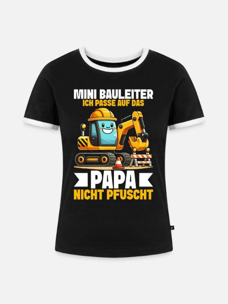 Kinder Bauleiter Projektleiter Bauunternehmer - Frauen Kontrast-T-Shirt - Schwarz/Weiß