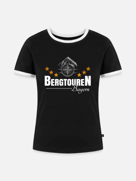 Bergtouren Bayern - Frauen Kontrast-T-Shirt - Schwarz/Weiß