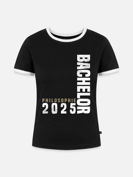 Bachelor Philosophie 2025 - Frauen Kontrast-T-Shirt - Schwarz/Weiß