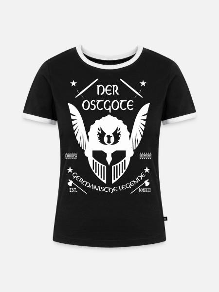 Ostgoten die germanischen Legenden - Frauen Kontrast-T-Shirt - Schwarz/Weiß