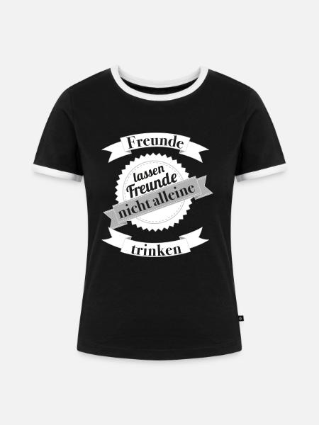Freunde - Frauen Kontrast-T-Shirt - Schwarz/Weiß