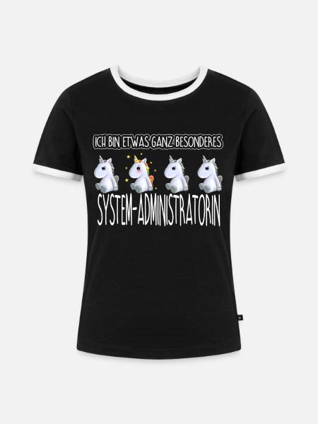 SYSTEM-ADMIN - Toll - Frauen Kontrast-T-Shirt - Schwarz/Weiß