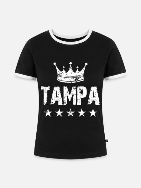 Tampa Krone Sterne - Frauen Kontrast-T-Shirt - Schwarz/Weiß