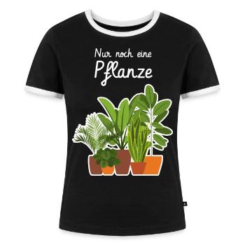 Nur noch eine Pflanze - Frauen Kontrast-T-Shirt - Schwarz/Weiß - Vorne - Selfina (174cm)