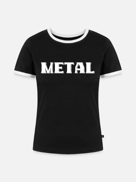 Metal Musik - Frauen Kontrast-T-Shirt - Schwarz/Weiß