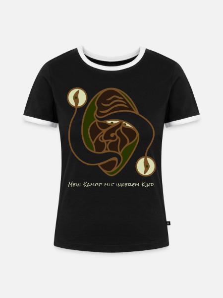 Kampf Mit Innerem Kind - Frauen Kontrast-T-Shirt - Schwarz/Weiß