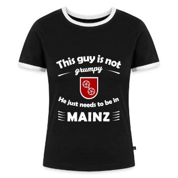 Die Mainzer - Frauen Kontrast-T-Shirt - Schwarz/Weiß - Vorne - Selfina (174cm)