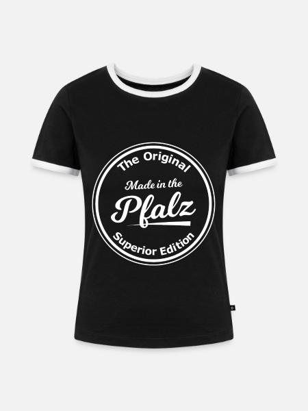 Die Pfälzer kommen - Frauen Kontrast-T-Shirt - Schwarz/Weiß
