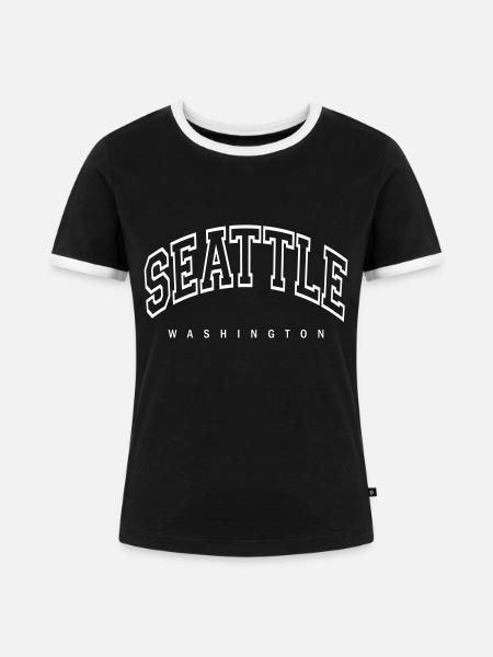 Seattle - Frauen Kontrast-T-Shirt - Schwarz/Weiß