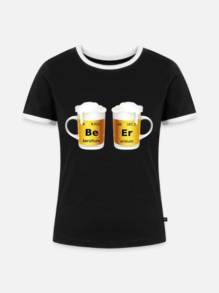 Bier Periodensystem Be Er - Frauen Kontrast-T-Shirt - Schwarz/Weiß