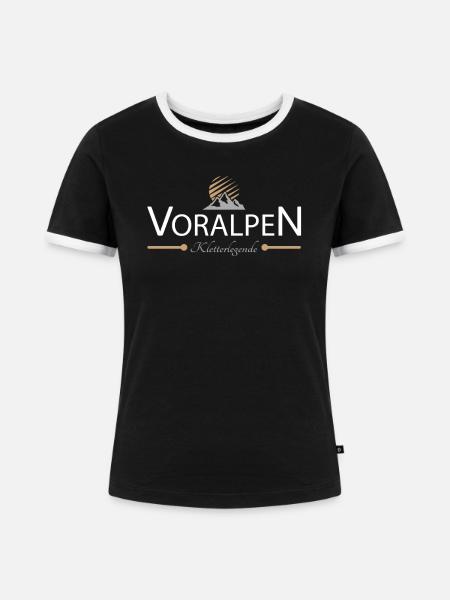 Voralpen Klettern - Frauen Kontrast-T-Shirt - Schwarz/Weiß
