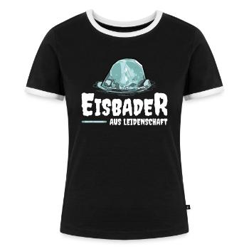 Eisbader aus Leidenschaft - Frauen Kontrast-T-Shirt - Schwarz/Weiß - Vorne - Selfina (174cm)