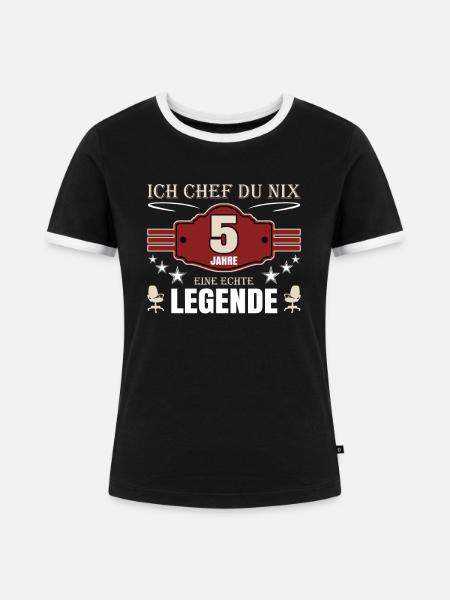5 Jahre Jubiläum Chef - Frauen Kontrast-T-Shirt - Schwarz/Weiß