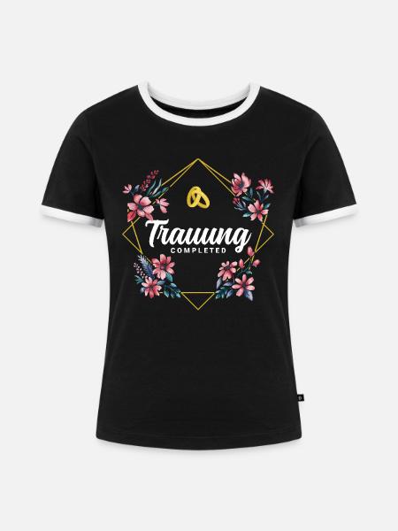 Trauung Completed - Frauen Kontrast-T-Shirt - Schwarz/Weiß