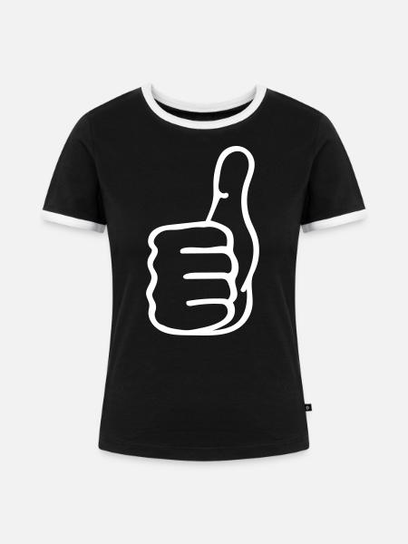 Daumen Hoch - Frauen Kontrast-T-Shirt - Schwarz/Weiß