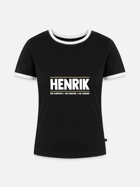 Henrik - Frauen Kontrast-T-Shirt - Schwarz/Weiß