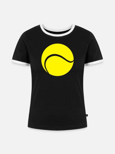 Tennisball - Frauen Kontrast-T-Shirt - Schwarz/Weiß