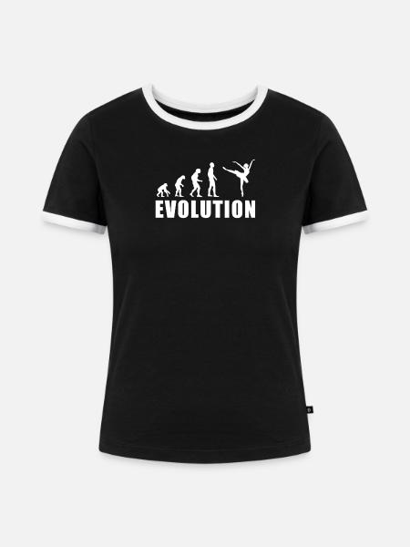 EVOLUTION BALLETT Balletttänzerin Geschenk - Frauen Kontrast-T-Shirt - Schwarz/Weiß