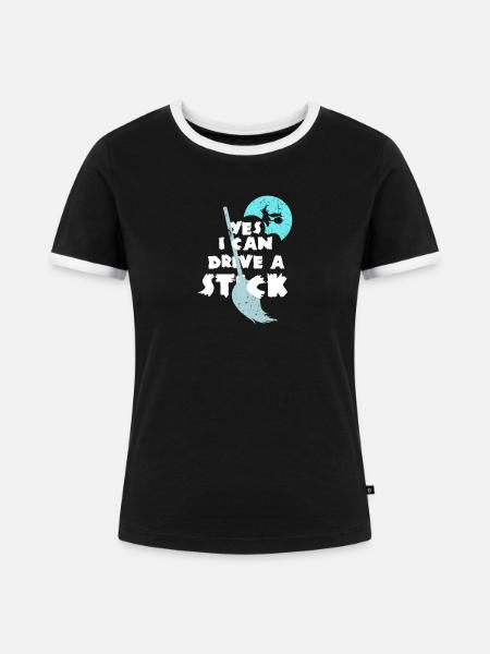 Hexe Halloween - Frauen Kontrast-T-Shirt - Schwarz/Weiß