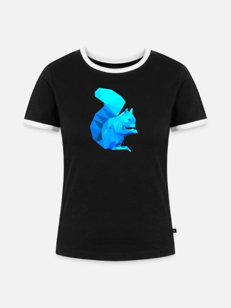 Geometrisches Eichhörnchen - Frauen Kontrast-T-Shirt - Schwarz/Weiß