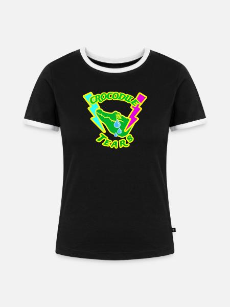 Crocodile Tears - Frauen Kontrast-T-Shirt - Schwarz/Weiß