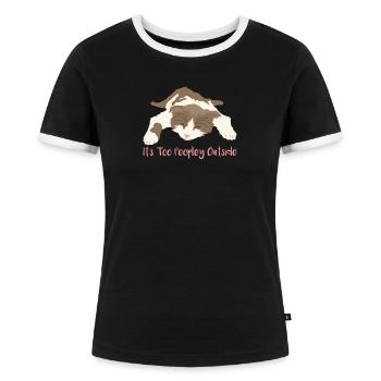 Introvertiert - Frauen Kontrast-T-Shirt - Schwarz/Weiß - Vorne - Selfina (174cm)