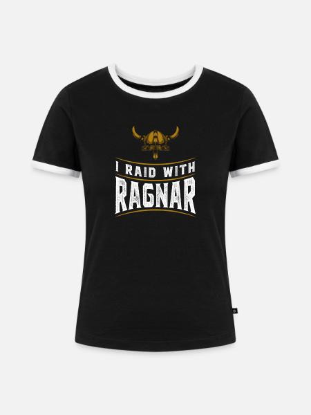 Ragnar Raid Motiv - Frauen Kontrast-T-Shirt - Schwarz/Weiß