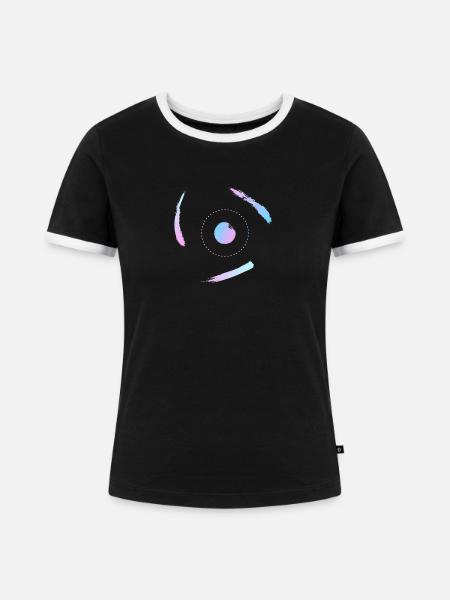 Elektronen umkreisen das Atom - Frauen Kontrast-T-Shirt - Schwarz/Weiß