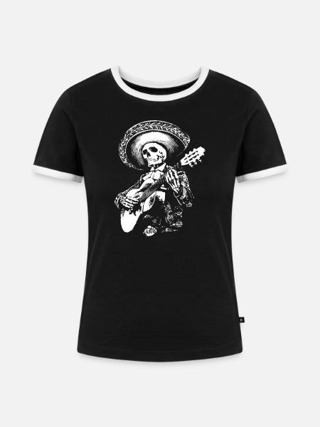 MEXIKANISCHER MARIACHI - Frauen Kontrast-T-Shirt - Schwarz/Weiß
