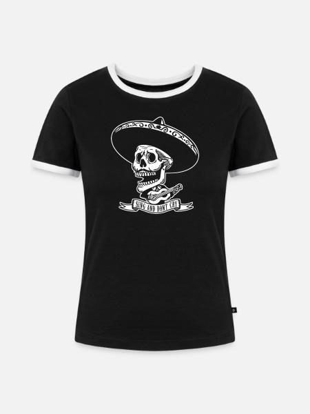 SINGEN UND NICHT SCHREIEN - Frauen Kontrast-T-Shirt - Schwarz/Weiß