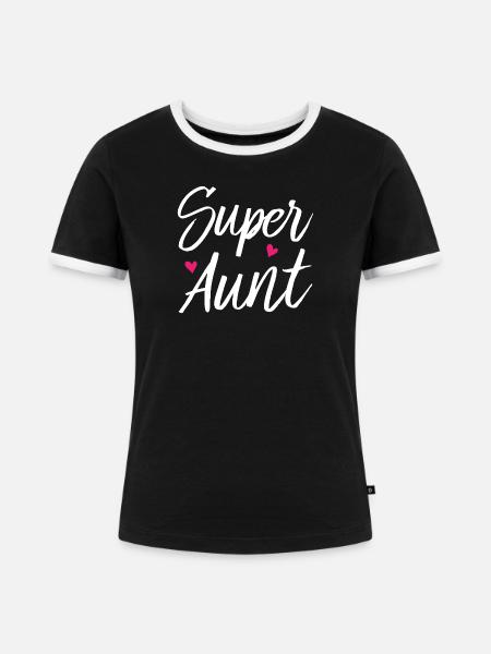Super Tante - Frauen Kontrast-T-Shirt - Schwarz/Weiß