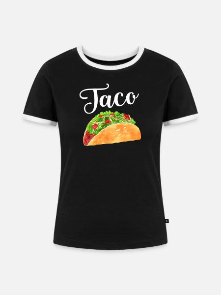 Aquarell-Taco - Frauen Kontrast-T-Shirt - Schwarz/Weiß