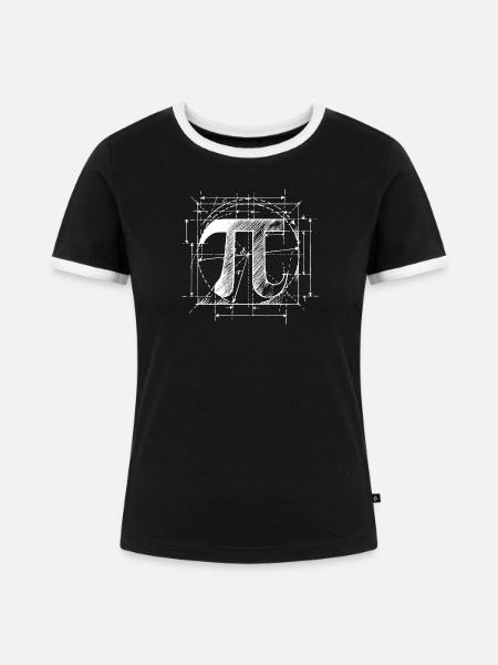 Pi Skizzen-Mathematik - Frauen Kontrast-T-Shirt - Schwarz/Weiß