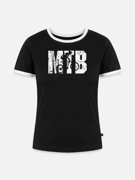 BMX Silhouette Schriftzug - Frauen Kontrast-T-Shirt - Schwarz/Weiß