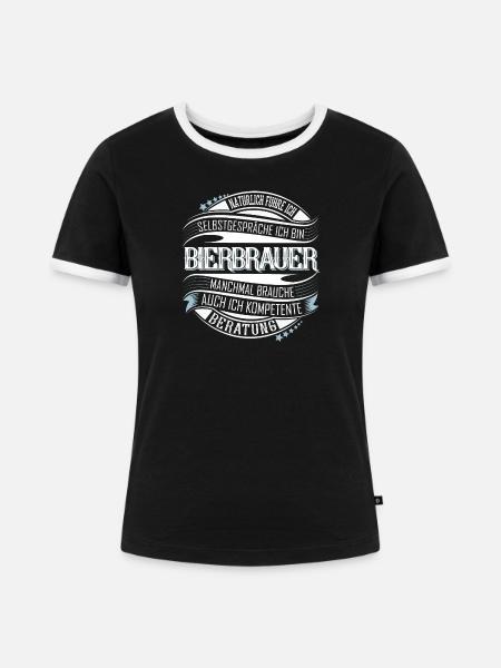 Bierbrauer - Frauen Kontrast-T-Shirt - Schwarz/Weiß