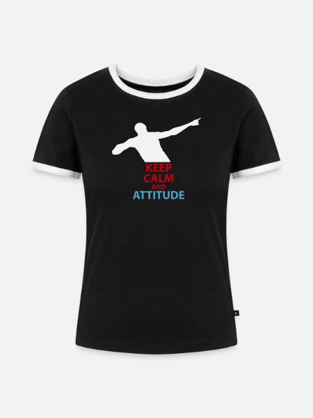 Ruhe und Attitüde Silhouette - Frauen Kontrast-T-Shirt - Schwarz/Weiß