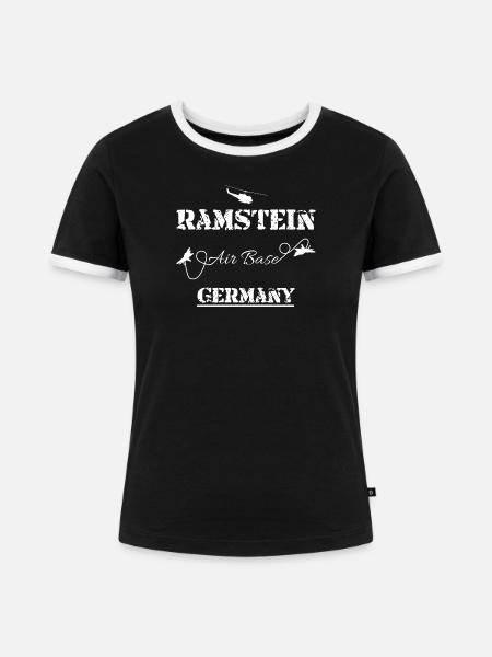 Army Ramstein Air Base Germany - Frauen Kontrast-T-Shirt - Schwarz/Weiß