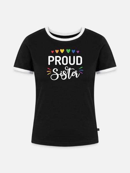 Stolze Schwester - Frauen Kontrast-T-Shirt - Schwarz/Weiß