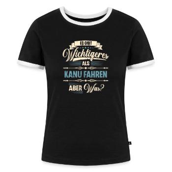Kanu Kanufahrer Kanufahren - Frauen Kontrast-T-Shirt - Schwarz/Weiß - Vorne - Selfina (174cm)
