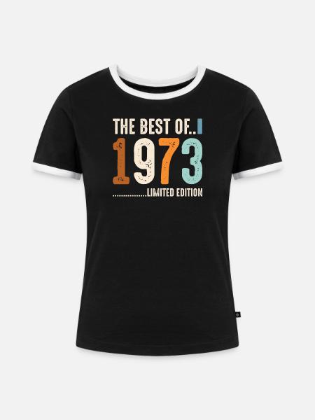 Best Of 1973 Limited Edition - Frauen Kontrast-T-Shirt - Schwarz/Weiß