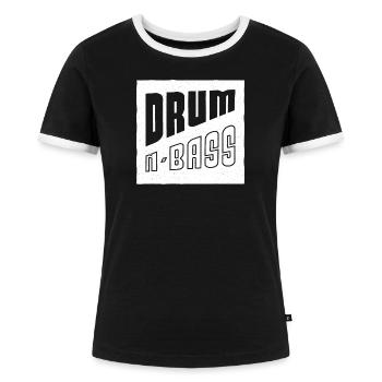 Drum And Bass elektronische Musik DNB, Bass - Frauen Kontrast-T-Shirt - Schwarz/Weiß - Vorne - Selfina (174cm)