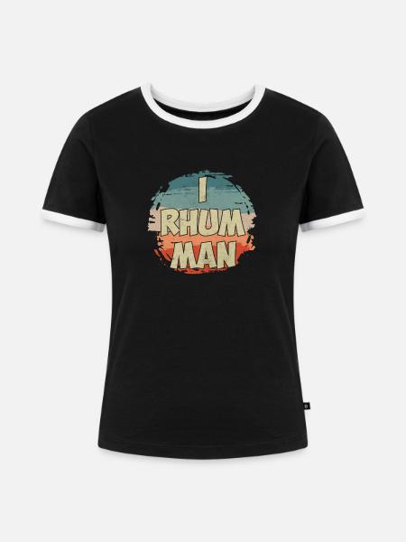 I rum man - Frauen Kontrast-T-Shirt - Schwarz/Weiß