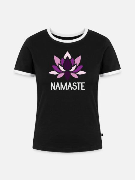 Namaste - Yoga Geschenkidee - Frauen Kontrast-T-Shirt - Schwarz/Weiß