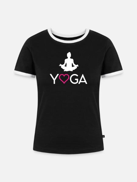 Joga - Frauen Kontrast-T-Shirt - Schwarz/Weiß