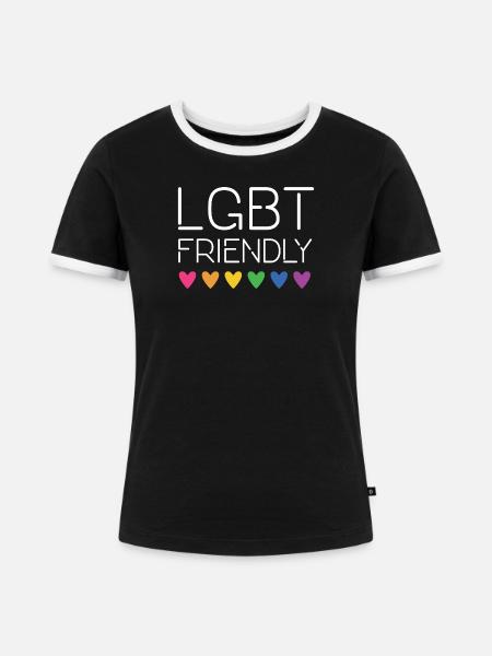 LGBT-freundlich - Frauen Kontrast-T-Shirt - Schwarz/Weiß