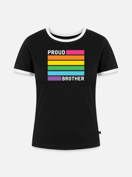 Pride Month LGBT - Stolzer Bruder - Frauen Kontrast-T-Shirt - Schwarz/Weiß