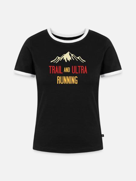 Trail- und Ultraläufe - Frauen Kontrast-T-Shirt - Schwarz/Weiß