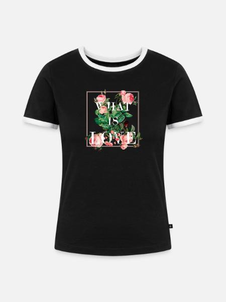 What is LOVE - Frauen Kontrast-T-Shirt - Schwarz/Weiß