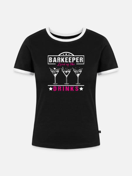 Barkeeper Lord - Frauen Kontrast-T-Shirt - Schwarz/Weiß