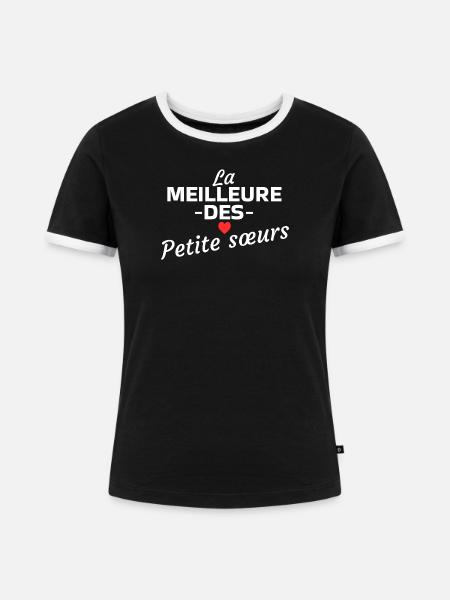 Die beste aller kleinen Schwestern - Frauen Kontrast-T-Shirt - Schwarz/Weiß